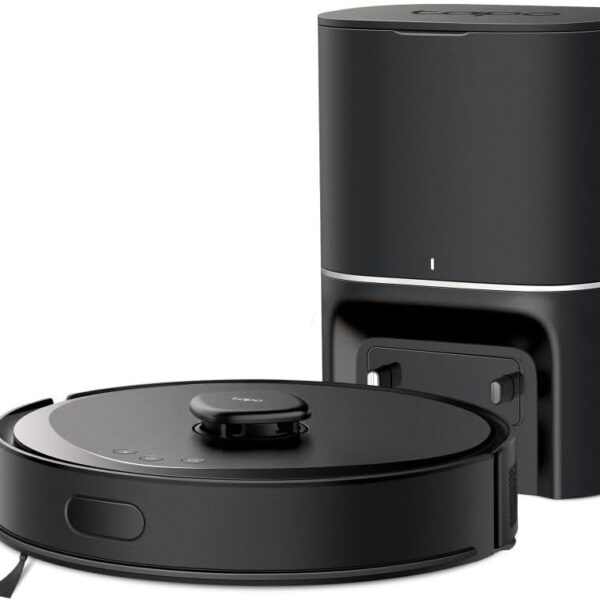 TP-Link Tapo RV30 Max Plus Robot Vacuum & Mop, LiDAR Navigation, 5300Pa Suction, Self-Emptying, Multi-Floor Mapping, Voice/App Control, Ultra-Quiet Cleaning for Pet Hair, Hard Floors & Carpets