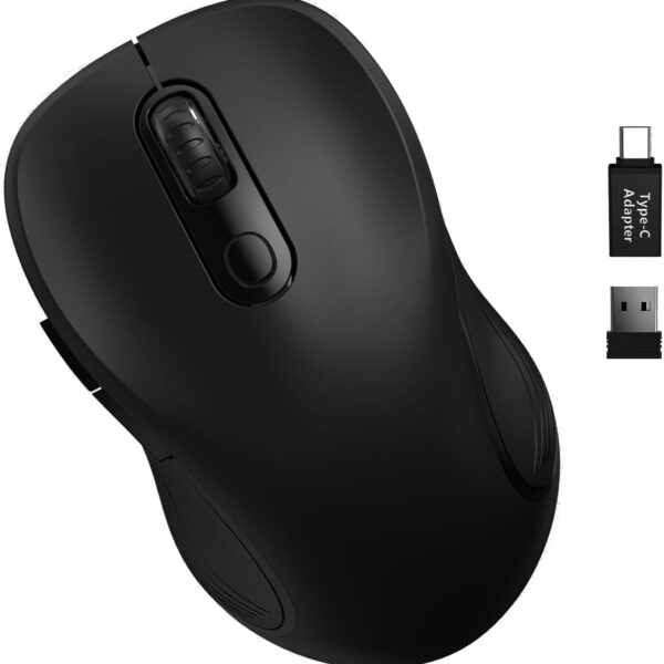 Trueque Wireless Mouse for Laptop, 2.4GHz Ergonomic Computer Mouse with Back & Forward Buttons, 3 Adjustable DPI Levels, 6 Buttons, Optical USB Cordless Mice for Windows Chromebook MacBook PC (Red)