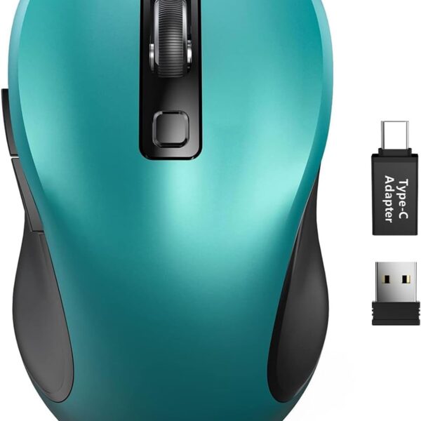 Trueque Wireless Mouse for Laptop, 2.4GHz Ergonomic Computer Mouse with Back & Forward Buttons, 3 Levels Tracking Speed, 6 Buttons, Optical USB Cordless Mice for Windows Chromebook MacBook PC (Black)
