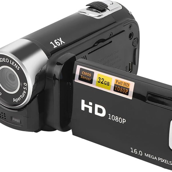 Zopsc Video Camera Camcorder, Full 1080P Digital Camera Recorder, 2.7 Inch Colourful Display Screen 16X Digital Zoom Vlogging Camera, for YouTube, for Travel, Vlog