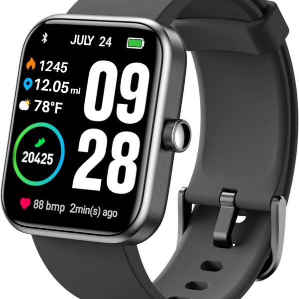TOZO S2 Smart Watch Alexa Built-in Fitness Tracker with Heart Rate and Blood Oxygen Monitor, Sleep Monitor 5ATM Waterproof 1.69-inch HD Color Touchscreen for Men Women Compatible with iPhone & Android
