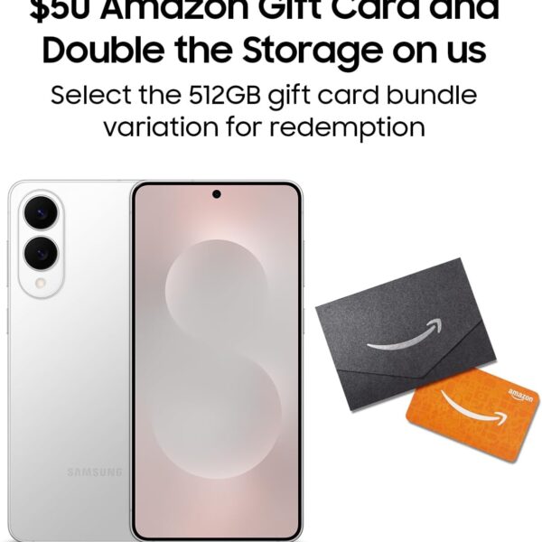 SAMSUNG Galaxy S25 Edge Phone + Gift Card + Large Storage Upgrade, 512 GB AI Smartphone, Unlocked Android, Night Video, Fast Processor, 2025, US 1 Yr Manufacturer Warranty, Titanium Silver