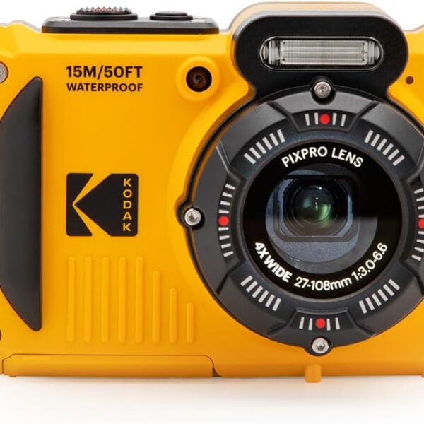KODAK PIXPRO WPZ2 Rugged Waterproof Shockproof Dustproof WiFi Digital Camera 16MP 4X Optical Zoom 1080P Full HD Video Vlogging Camera 2.7" LCD (Yellow)