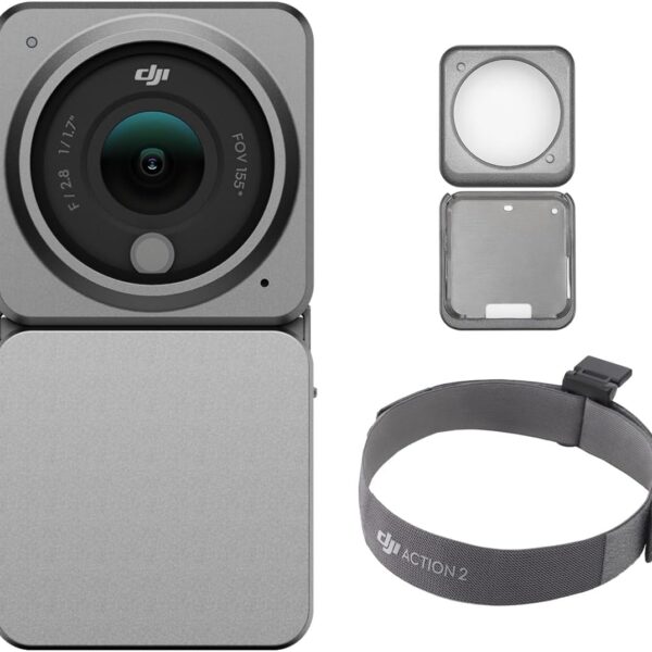 DJI Action 2 Power Combo (128GB) Action Camera, 4K Extended Operating Time, Power Module, Super Wide Angle 155° FOV, Gimbal Mounted, Magnetic, Image Stabilization Technology, Waterproof Camera, Action