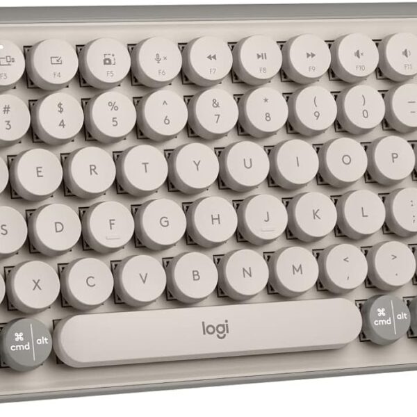 Logitech POP Keys Mechanical Wireless Keyboard with Customizable Emoji Keys, Durable Compact Design, Bluetooth or USB Connectivity, Multi-Device, OS Compatible - Mist