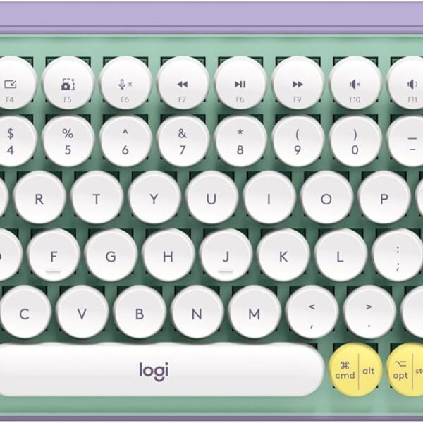 Logitech POP Keys Mechanical Wireless Keyboard with Customizable Emoji , Durable Compact Design, Bluetooth or USB Connectivity, Multi-Device, OS Compatible - Daydream Mint
