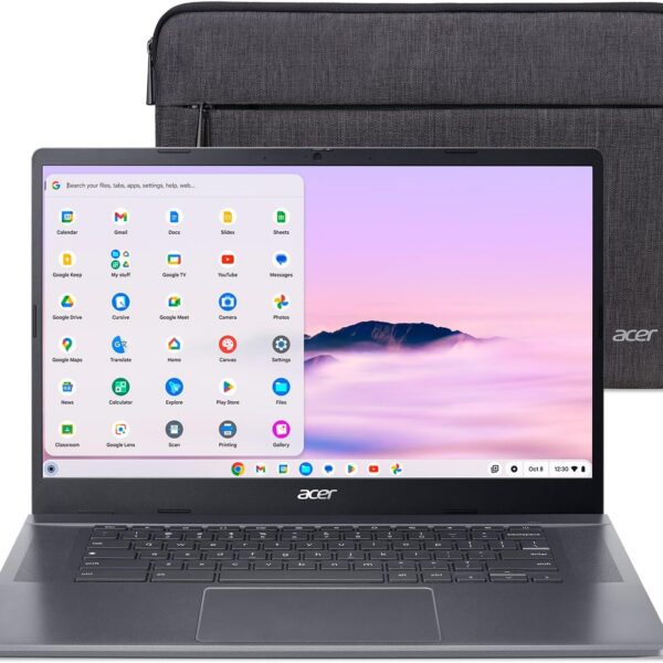 acer Chromebook Plus 515 Laptop with Google AI  ?15.6" Full HD 1920 x 1080 IPS Touch Display | Intel Core i3-1305U | 8GB LPDDR5X | 256GB SSD | Wi-Fi 6E | FHD Camera | Chrome OS | CB515-2HT-33M4