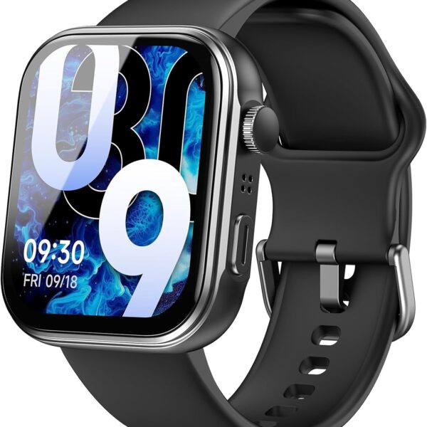 TOZO AMOLED S6 Smart Watch 1.85" Ultra-Clear Screen Dynamic Faces Bluetooth Call,100+ Sports Modes Fitness Activity Tracker with Sleep Monitor IP68 Waterproof Black