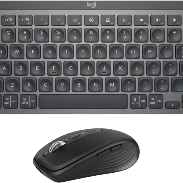 Logitech MX Keys Mini Keyboard + MX Anywhere 3S Wireless Mouse - Fluid Typing, Backlit Keys, Fast Scrolling, USB-C, Bluetooth, Compact, Multi-OS Compatible - Graphite