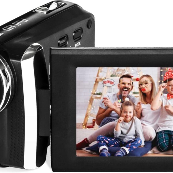 Kids Camcorders Video Camera FHD 1080P 24.0MP 2.8 Inch LCD 270 Degrees Rotatable Screen 8X Digital Zoom Camera Vlogging Camera Video Recorder for Kids(Black)