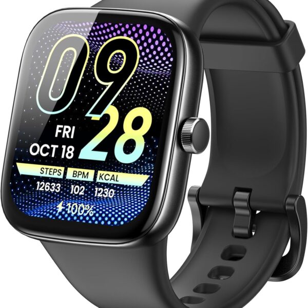 TOZO AMOLED S7 Smart Watch Bluetooth Call 1.85 Inch Ultra HD Screen,Dynamic Dials Messages Push 100+ Sports Modes,Detect Human Health Sleep Monitor with High Battery Life,Touch Function