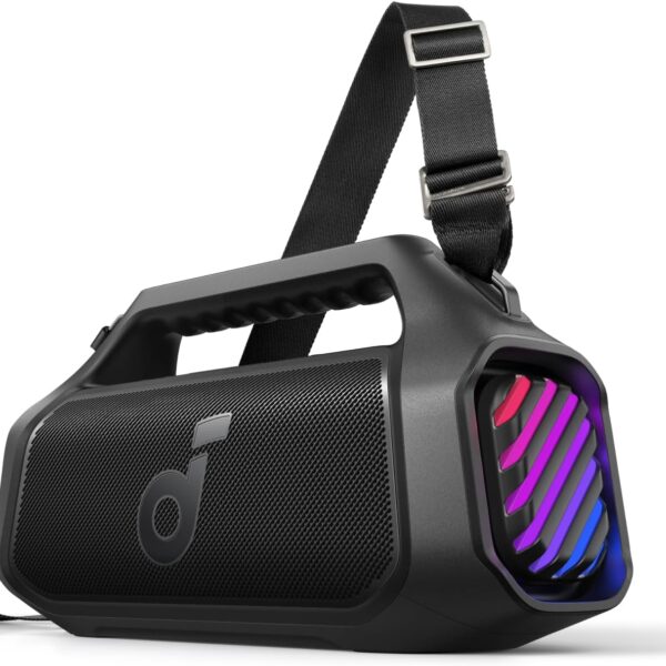 soundcore Boom 2 Plus By Anker, Outdoor Speaker, 140W, 2+2 Channel, BassUp 2.0, 20H Playtime, Fast Charge, IPX7 Waterproof, RGB Lights, Power Bank, Bluetooth 5.3, Portable for Outdoors, Camping, Beach