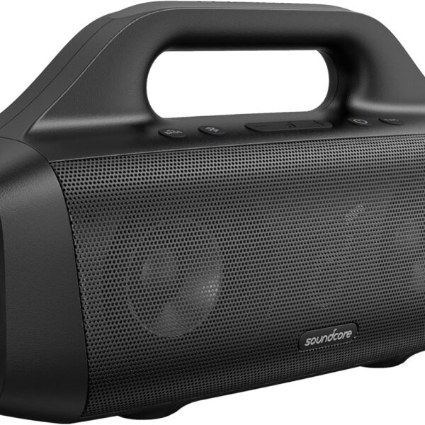Soundcore Anker Motion Boom Waterproof Bluetooth Speaker with Titanium Drivers, BassUp Technology, IPX7, 24H Playtime, App, Built-in Handle, Outdoor Speaker for Camping, Pool, Beach, Backyard