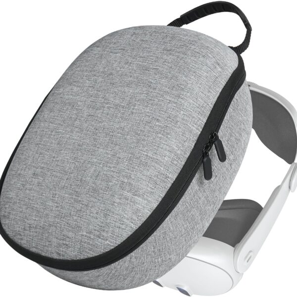 VZNEK Hard Carrying Case for Oculus/Meta Quest 3/ Quest 3S Fits Official VR Headset with Elite Strap & Quest 3 VR Accessories, Waterproof & Fuzz-Free, Travel and Home Storage (Black ，Grey)