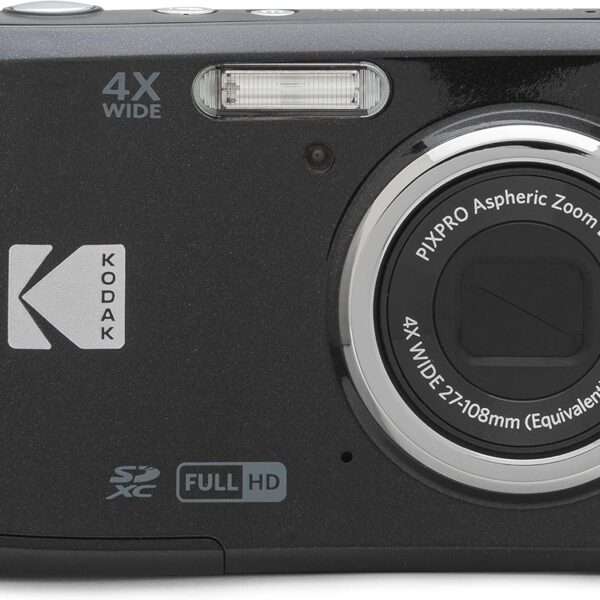 KODAK PIXPRO FZ45-BK 16MP Digital Camera 4X Optical Zoom 27mm Wide Angle 1080P Full HD Video 2.7" LCD Vlogging Camera (Black)